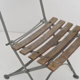 Garden chairs in wood and wrought iron