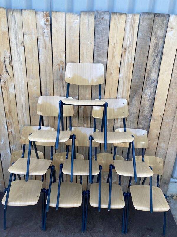 Vintage Galvanitas S35 chair – blue compass frame