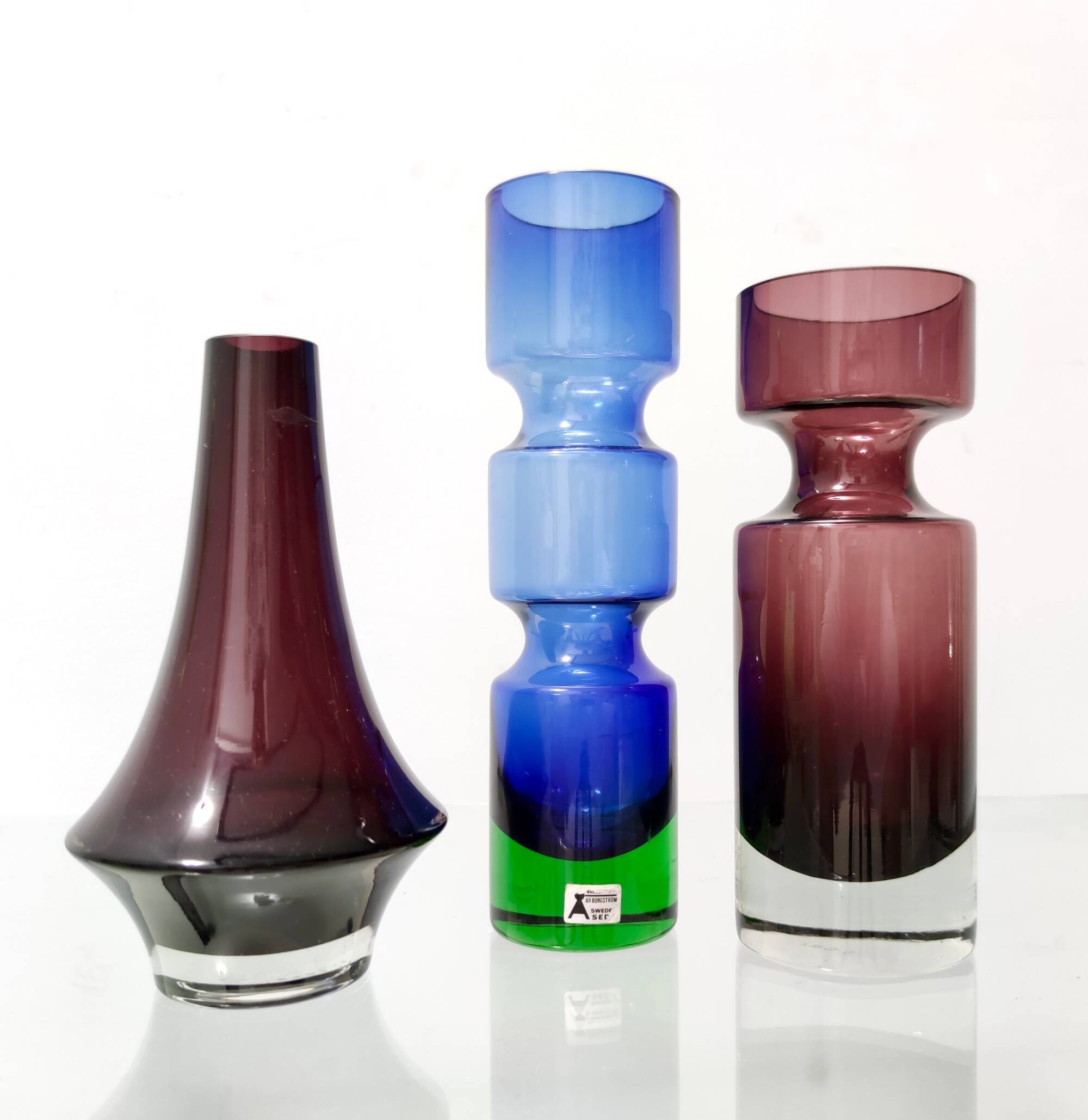 Pair of Glass Vases by Tamara Aladin for Riihimaen Lasi Oy, Finland