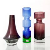 Pair of Glass Vases by Tamara Aladin for Riihimaen Lasi Oy, Finland