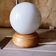 Lampe à poser en bois et opaline