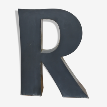 Letter R old embossed and zinc