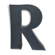 Letter R old embossed and zinc