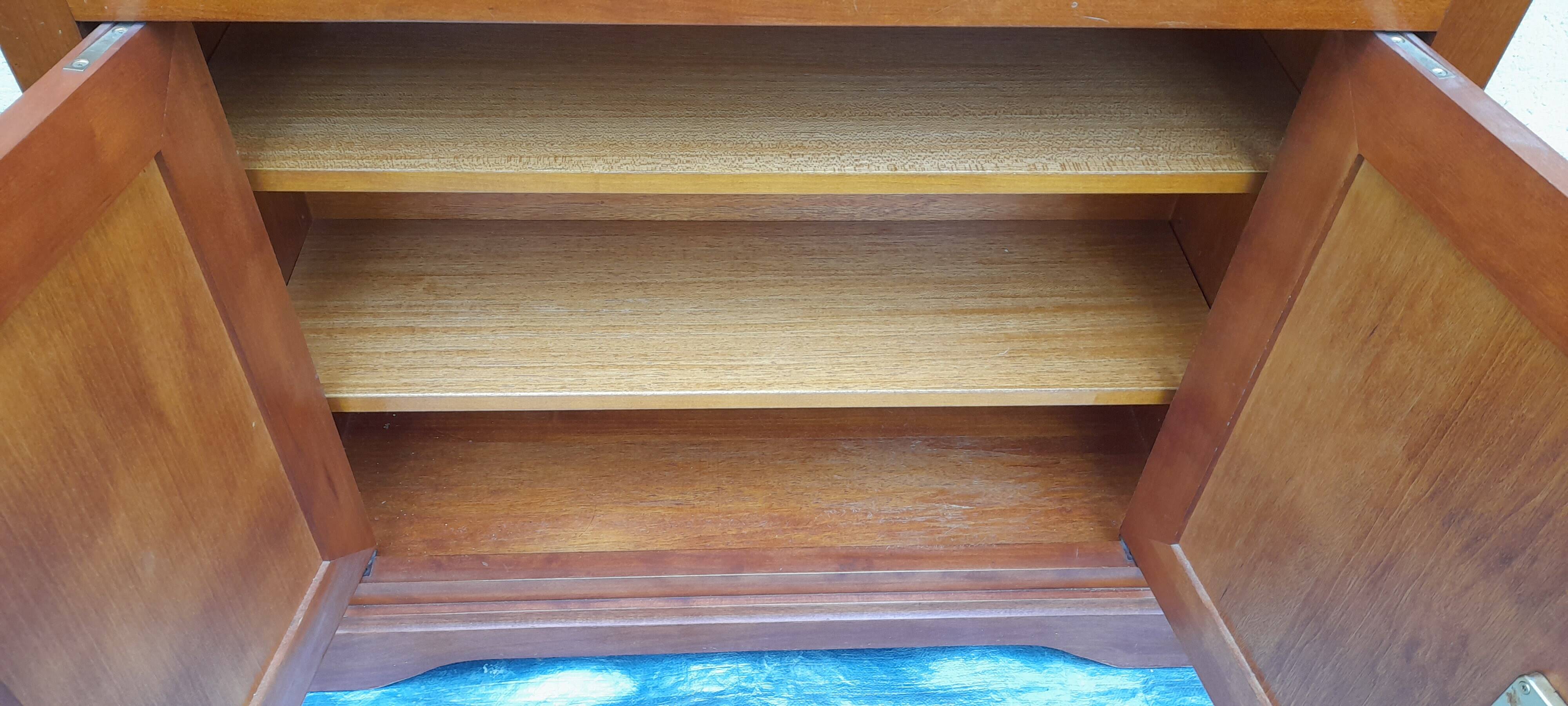 Entrance furniture in cherry wood with door and drawers H 83 cm