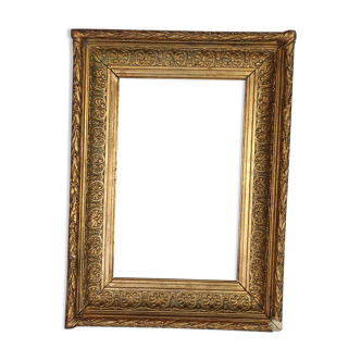 Old frame wood & gilded stucco palmettes and brisrays 40x29 cm, hardwood 30.8x20 cm SB