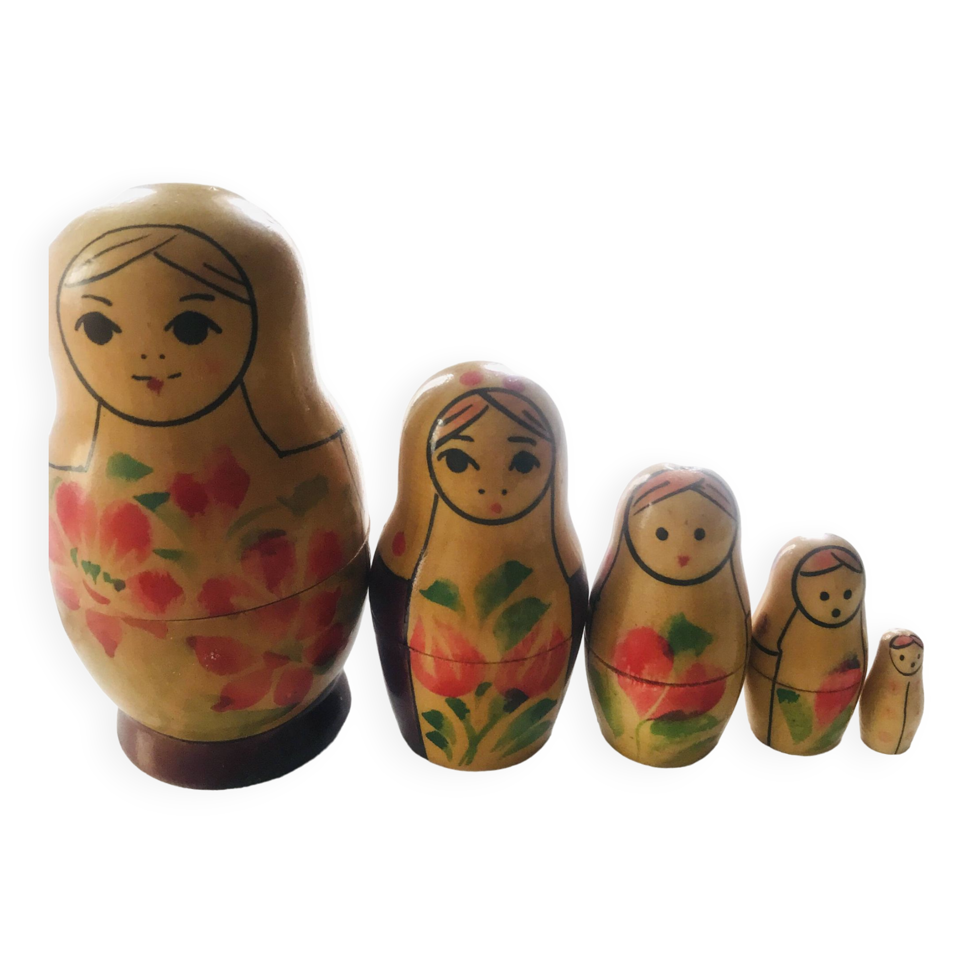 Traditional vintage Russian dolls or Matryoshkas