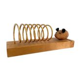Vintage Mouse Letter Holder / Desk Organizer, Post Organizer, Wood & Brass