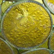 Suspension ball orange glass plate orange stained glass vintage 70's style