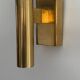 Large minimalist cinema wall light in opal glass and heavy brass, 1960s, Germany