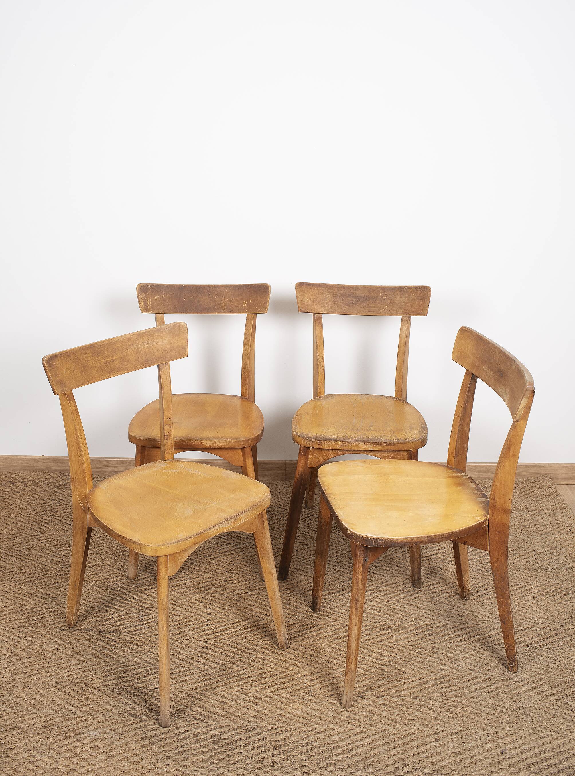 Ensemble de 4 chaises de bistrot luterma, estampillées
