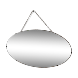 Oval beveled mirror with its chain