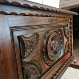 Mini-bar ancien sculpté bois  massif de chêne renaissance