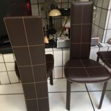 Ensemble de 4 chaises en cuir de Frag pour Roche Bobois