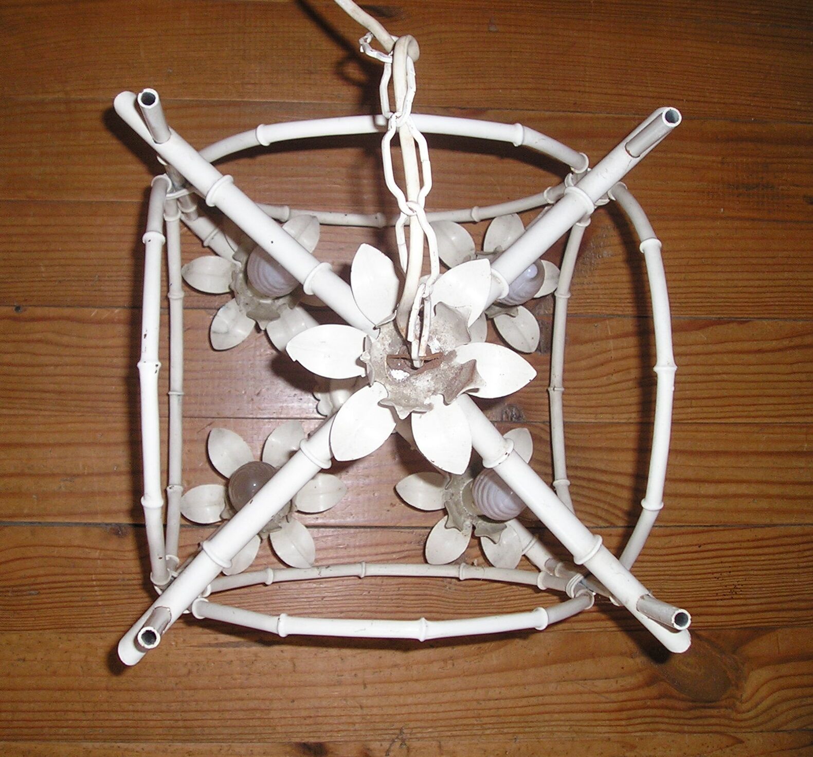 4 light metal chandelier, 1970s