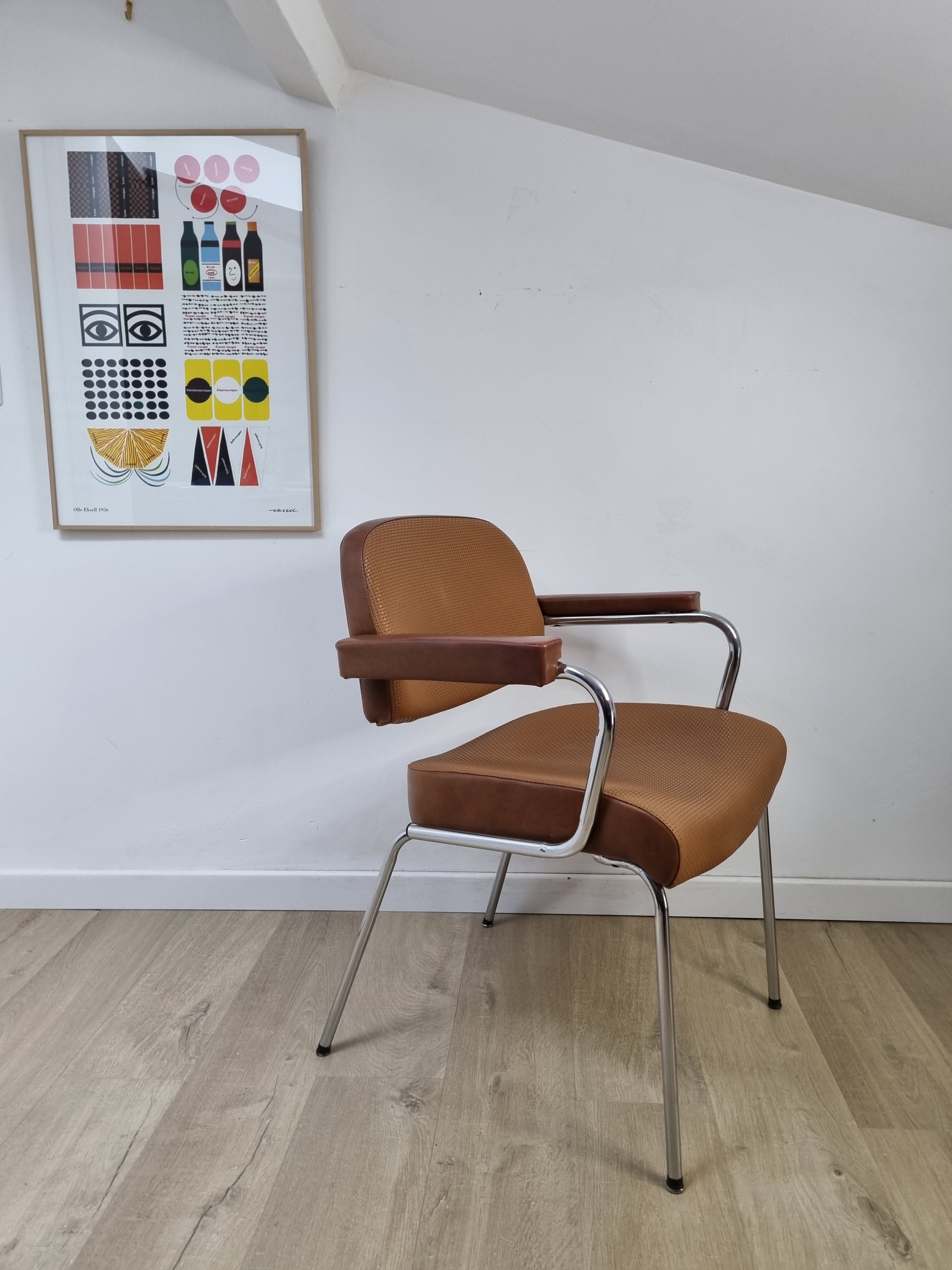 Vintage two-tone skai armchair