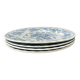 Four old blue plates
