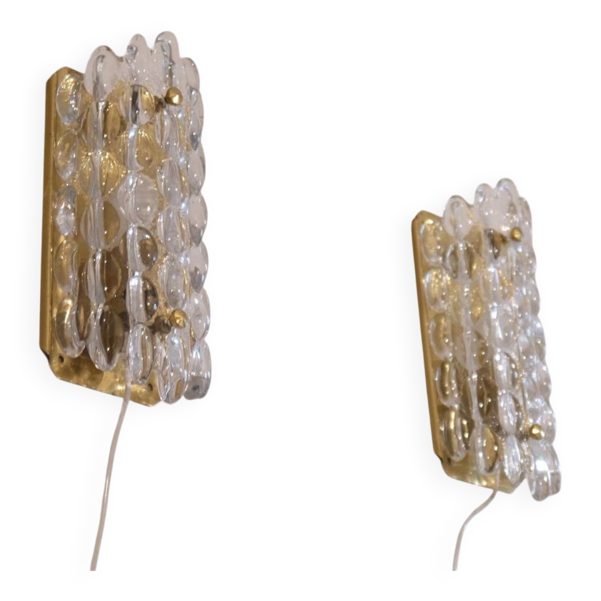 Swedish crystal wall lights by Carl Fagerlund 1960