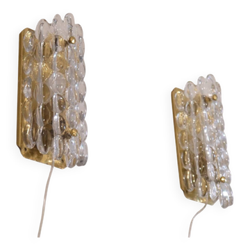 Appliques suedoise en cristal de Carl Fagerlund 1960
