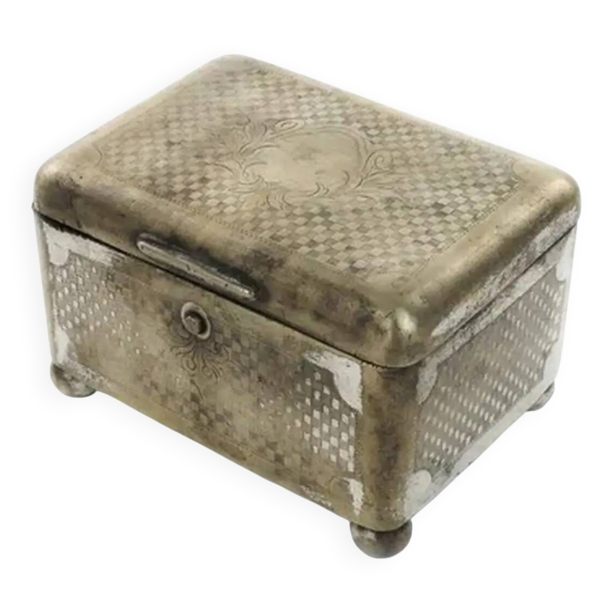 Art Deco sugar bowl, silver-plated brass, Norblin, Poland, 1920s