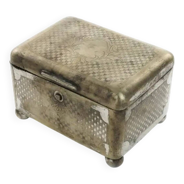 Art Deco sugar bowl, silver-plated brass, Norblin, Poland, 1920s