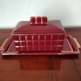 burgundy art deco box