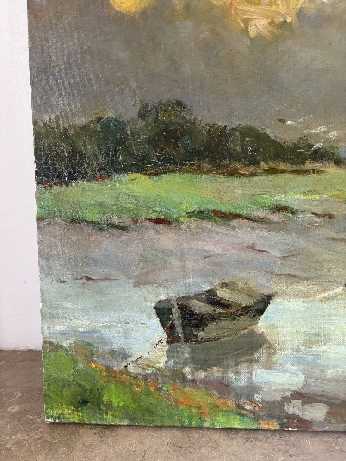 Après la tempête, huile sur toile signé 1969