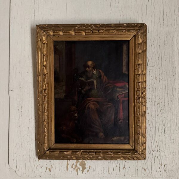 Huile sur cuivre XVIIe représentant saint Jérôme