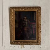 17th century oil on copper depicting Saint Jerome