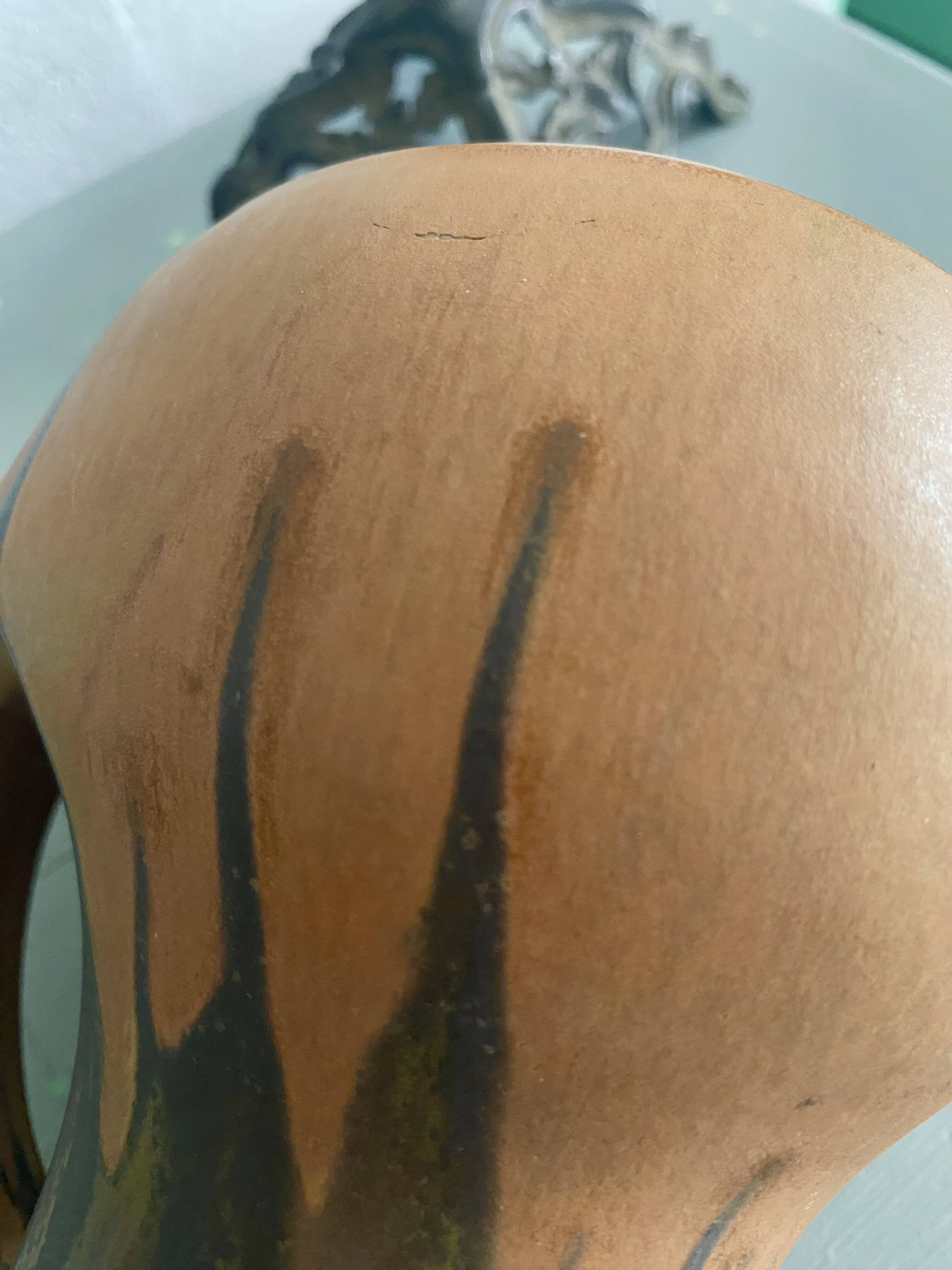 Denbac pitcher, flamed terracotta, 1900