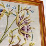 Vintage Floral Canvas Tapestry - Retro Wall Hanging Embroidery