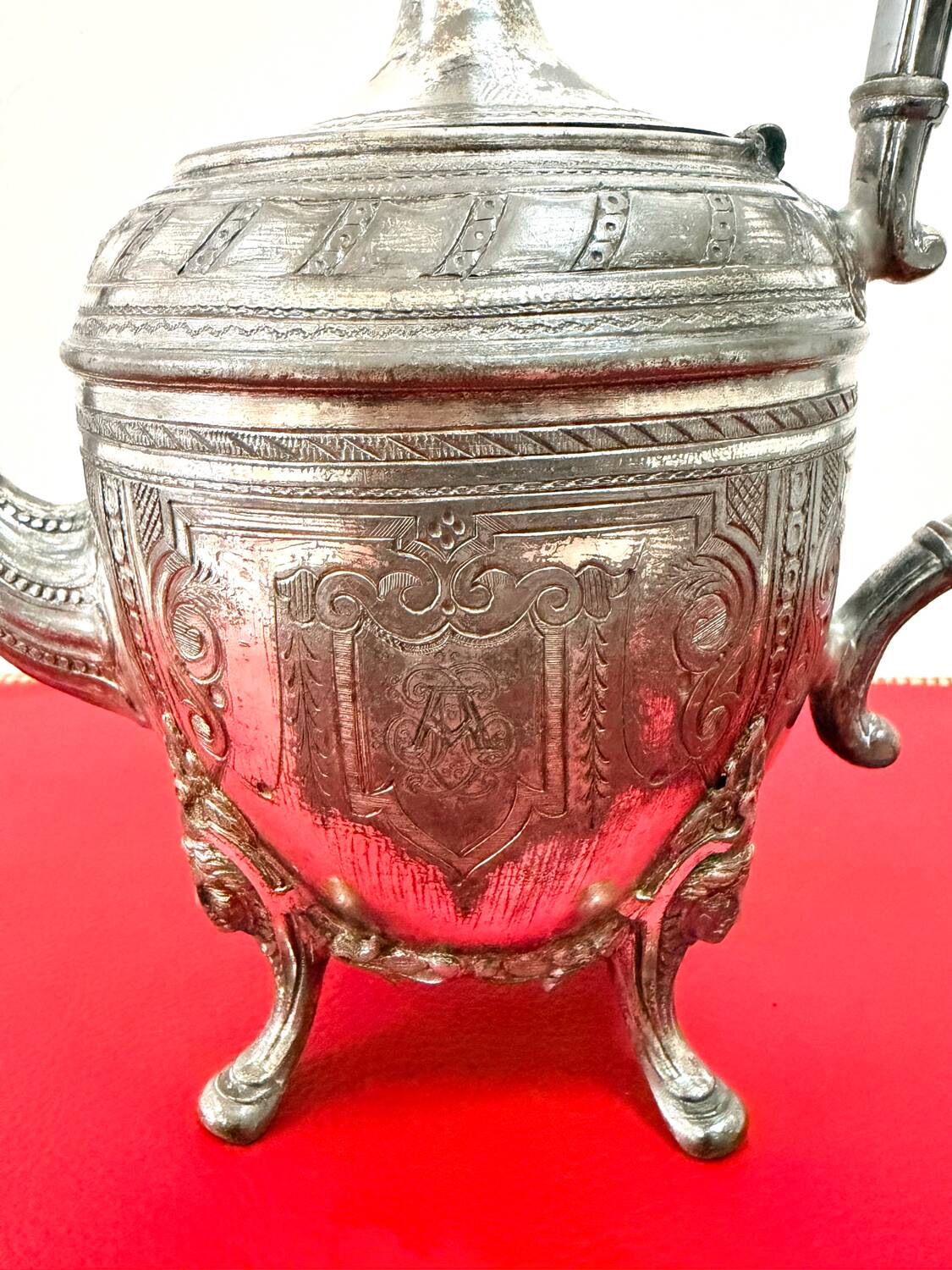 Silver-plated teapot - Napoleon III style - 1870