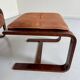 Yngve Ekström 70 Scandinavian design armchair with leather and wood ottoman
