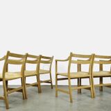 Set of six Danish oak diningchairs , CH46, by Hans J. wegner for Carl Hansen & Son, 1970s