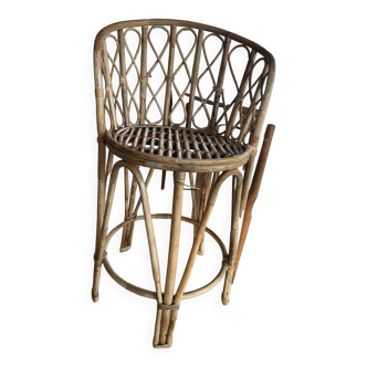 Rattan high chair