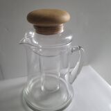 Borosilicate glass pitcher with infuser and wooden lid #PIMR