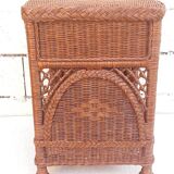 Wicker and rattan bedside table