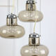 Vintage italian smoked glass chandelier, 1970s
