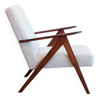 1960 model B 310 var mid century chair in ivory boucle