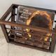 Vintage woven oak magazine rack