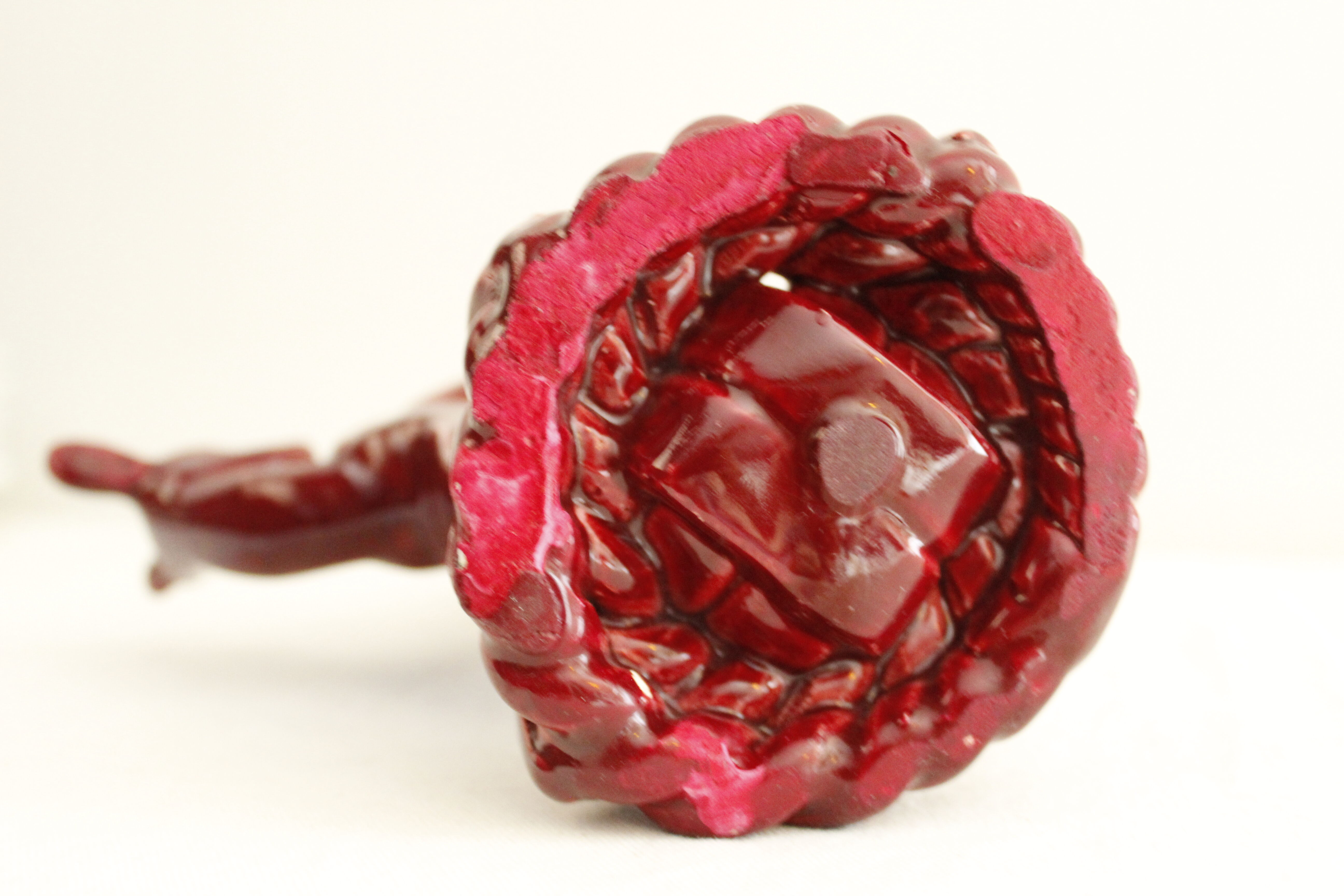 Vintage red ceramic candle holder - doe - "Nice"