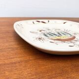 Hand-Painted Plate Pink Flamingo Master Chef in Norwegian Ceramic by Inger Waage from Stavanger Flint