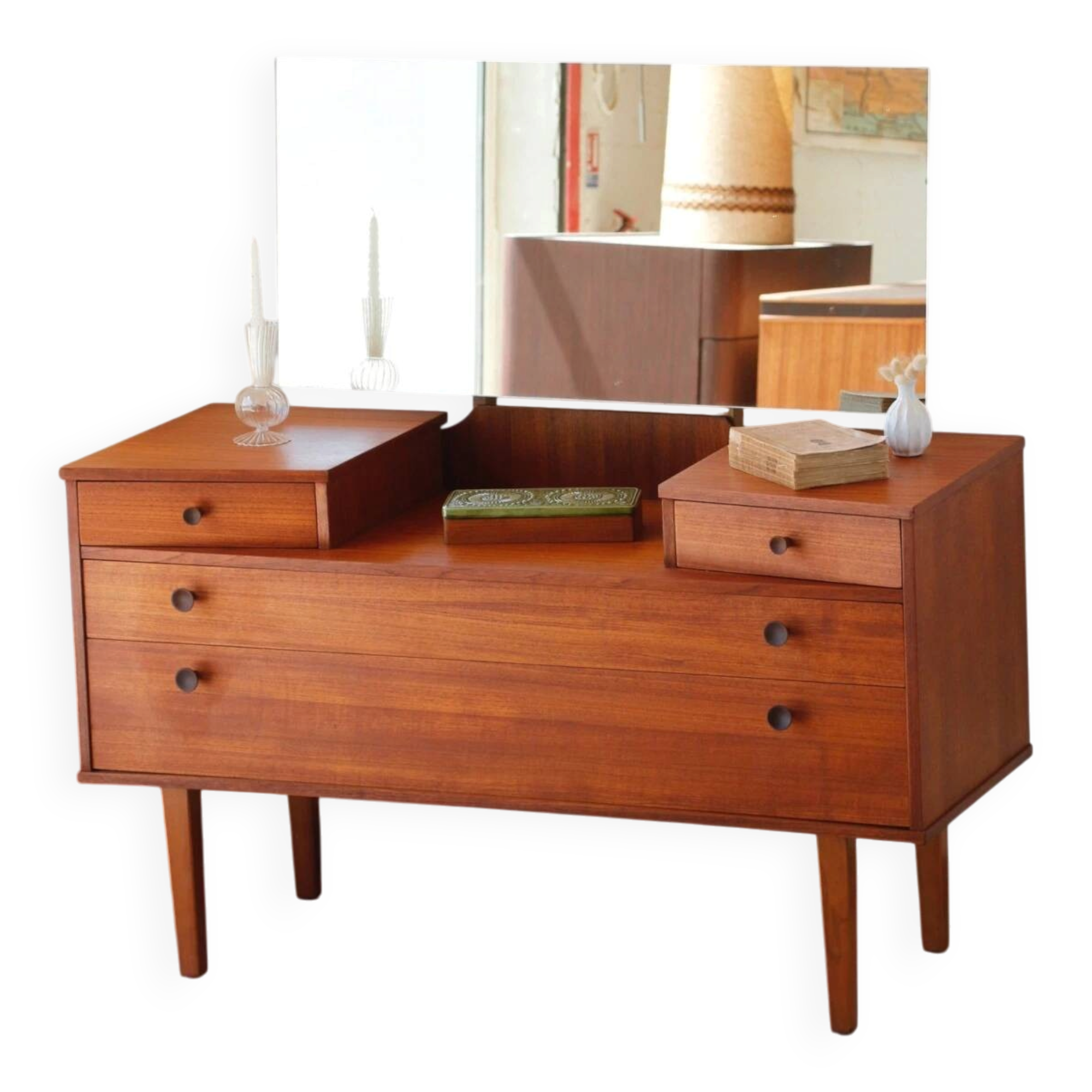 Vintage teak hairdresser Avalon – mid-century Scandinavian design