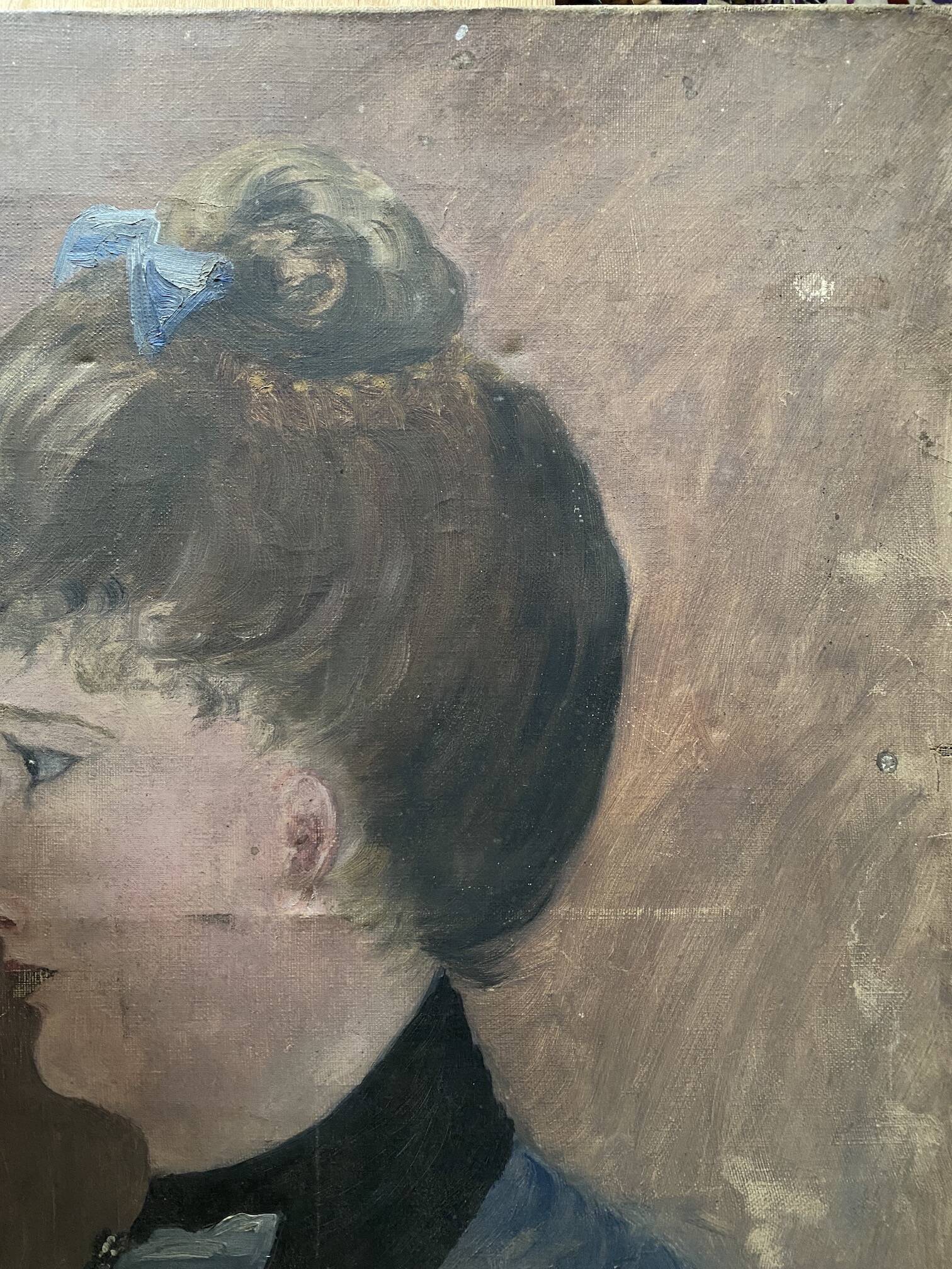 Portrait de femme sur toile