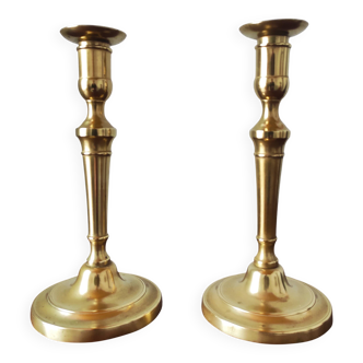 Pair of vintage solid brass candlesticks