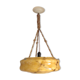 Hanging lamp marbled glass art deco Bowl