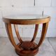 Modernist round pedestal table with glass top Ø75