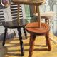 Tabouret tripode vintage en bois
