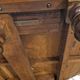 Extendable walnut table, 6 caned chairs in Henri II Neo-Renaissance style.