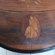 Table violon Napoléon III en ronce de noyer