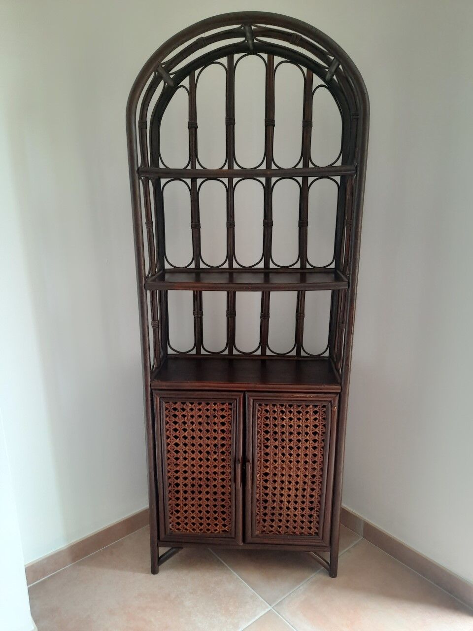 Vintage rattan shelf